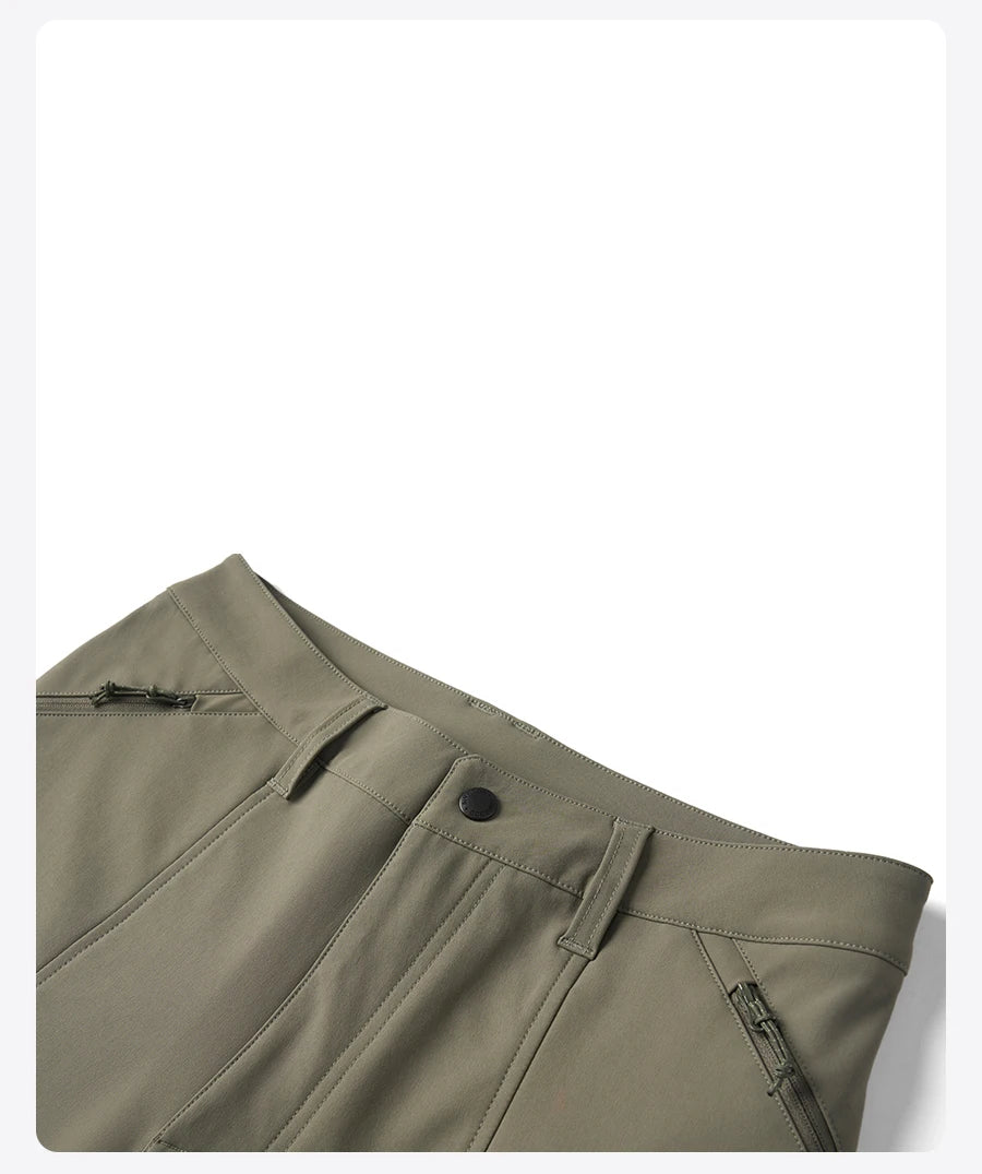 SIMWOOD 2026 Spring New Loose Straight Water Repellent Softshell Pants Men Elastic Hiking Trouser