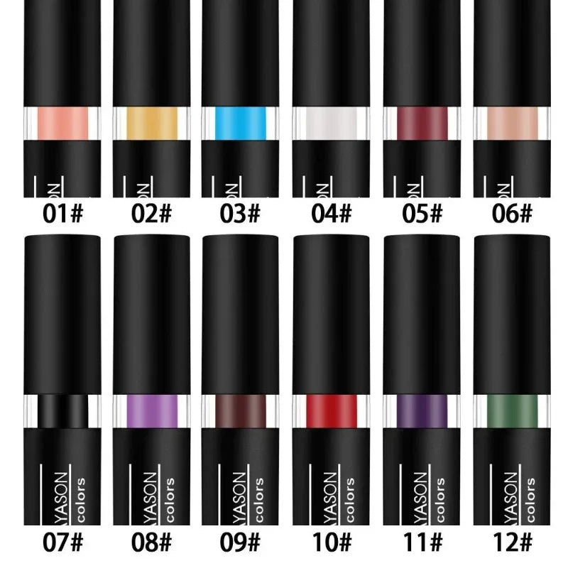 12 Colors Nude Lipstick Matte Velvety Vampire Makeup Punk Black Lip Gloss Smooth Waterproof Lasting Durable Dark Paint Cosmetics