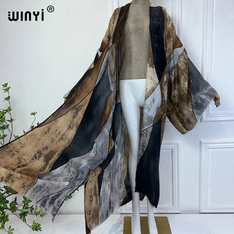 Boho Print Silk Kimono Cardigan For Beach And Travel Lovers Effortless Layering Lightweight Silk Feel