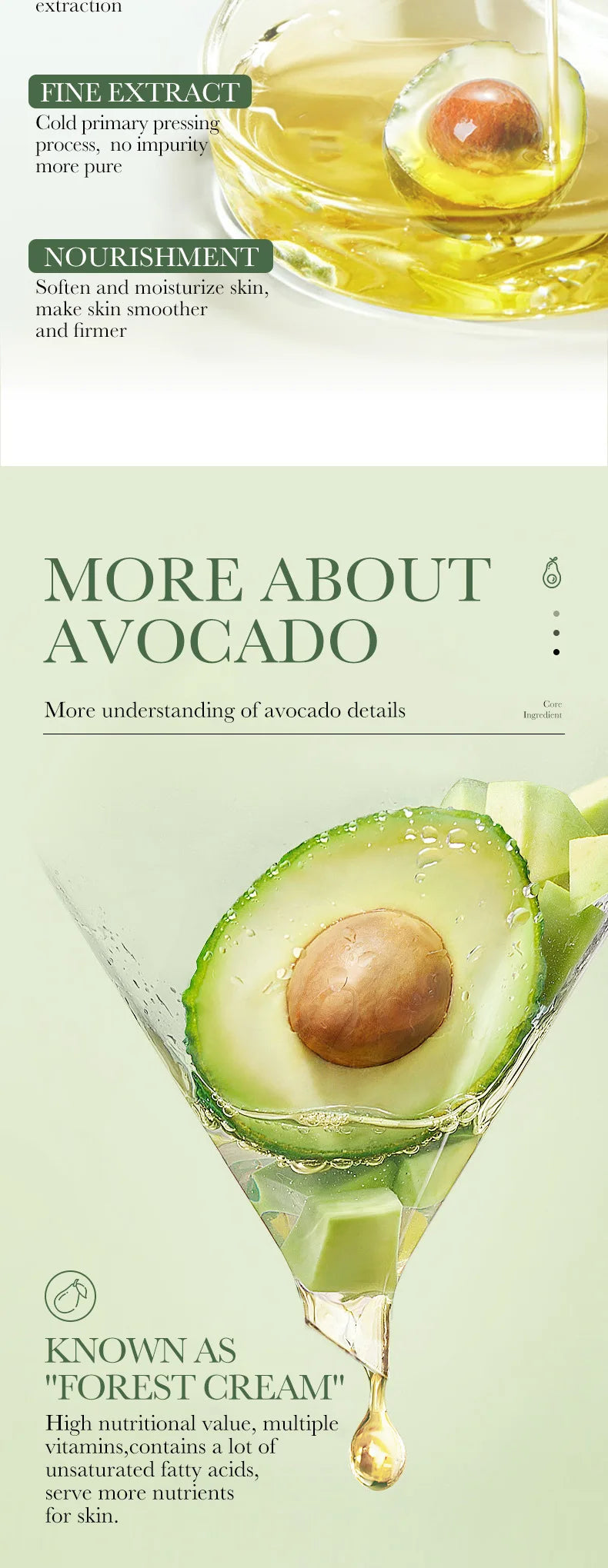 SADOER Avocado Skincare 6-Piece Set - Cleansing, Moisturizing, Care