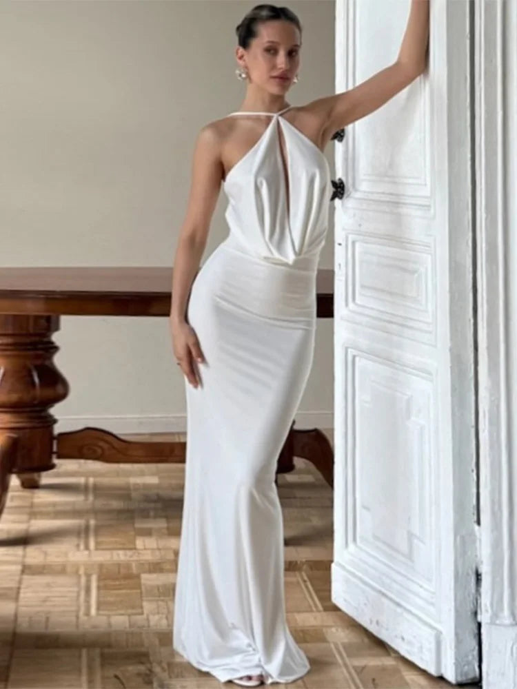 Women's Elegant Sleeveless Backless Maxi Dress