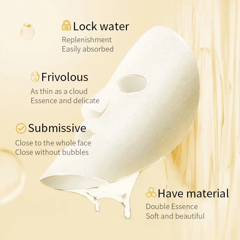 5/10pcs BIOAQUA Rice Raw Pulp Facial Masks Whitening Moisturizing Hydrating Anti-aging Face Mask Sheets Masks Skin Care