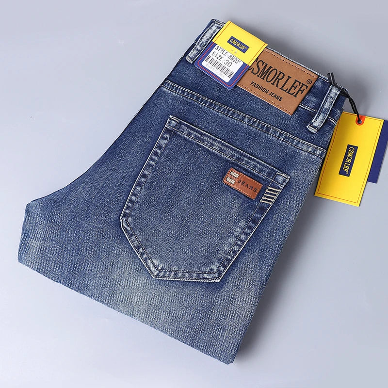 Mens Jeans Slim Fit Straight Leg Denim Pants For Men Retro Casual Style Premium Quality