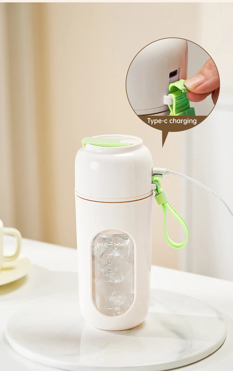 Wireless Portable Juice Cup, Kitchen and Outdoor Tool, with a 12-Blade Cutter Head, Easy to Operate and Convenient to Clean.