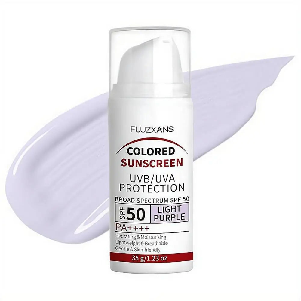 Colored Sunscreen UVB/UVA Protection Broad Spectrum SPF 50 Hydrating Lightweight Breathable Gentle Skin-Friendly Isolation Cream