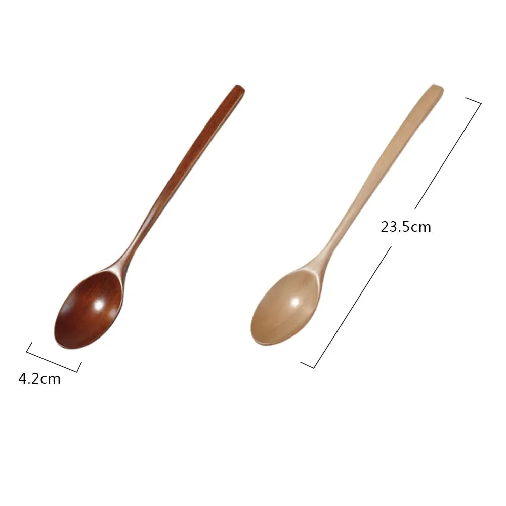 2pcs Wooden Spoon Soup Spoon Tableware Kitchen Cooking Utensils Tools Soup Environmentally Friendly Products Cooking Spoon