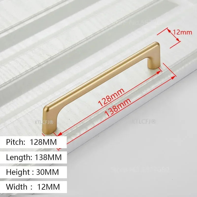 Tirador de armario de cocina cuadrado tipo U dorado, manija de cajón, herraje para puerta de armario, tirador de casa de aluminio de moda europea