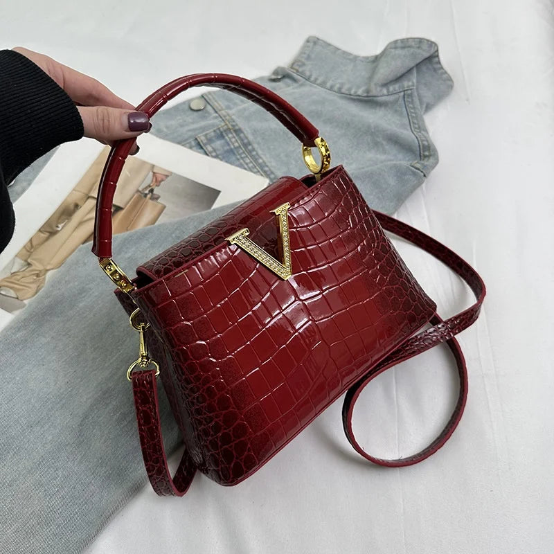 2025 New PU Pattern Leather Women Handbags Luxury Fashion Small Shoulder Messenger Bag Portable Crossbody Shell Bags