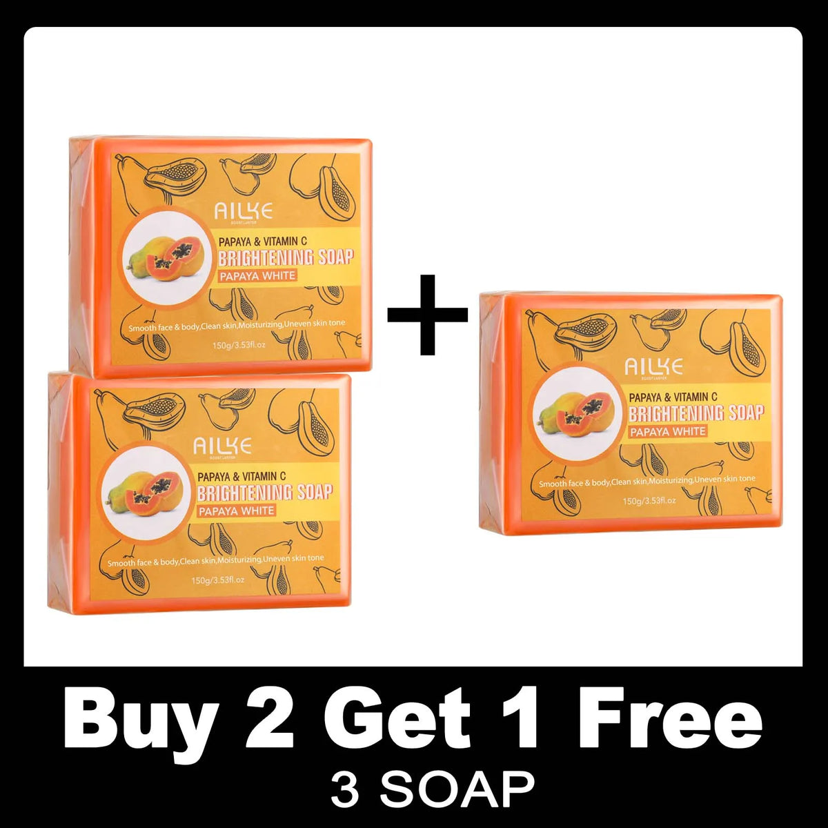 AILKE 5-in-1 Glutathione Skin Whitening Care Set for Face and Body
