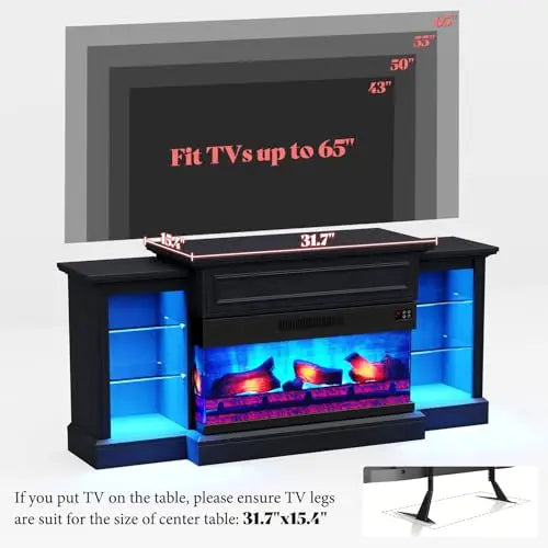 60" Farmhouse Fireplace TV Stand with 28" Electric Fireplace | 3-Sided TV Cabinet with Mantel, for TVs up to 65 Inch