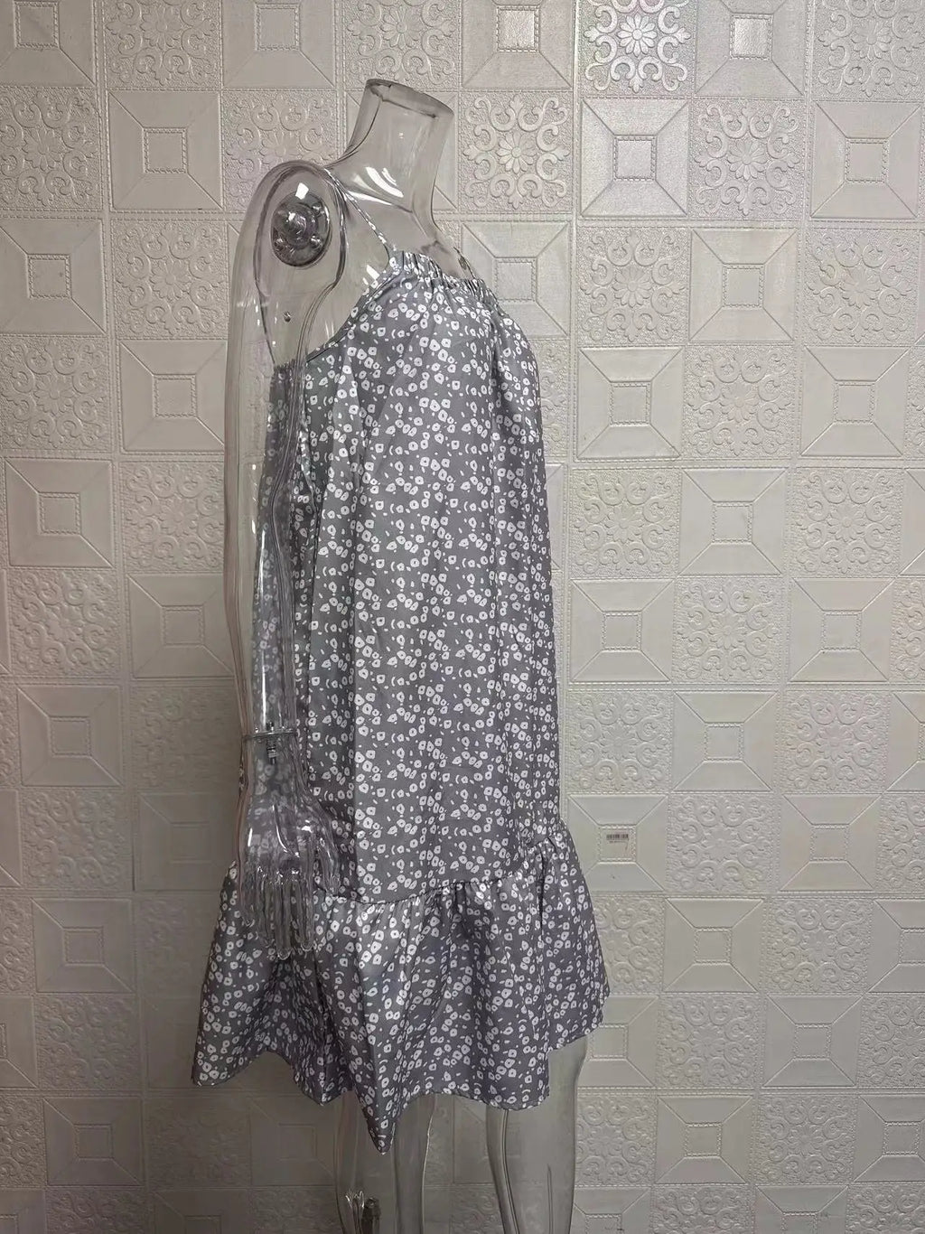 Summer New Floral Sleeveless Spaghetti Strap Tank Flowy Midi Dress Women Casual EU US