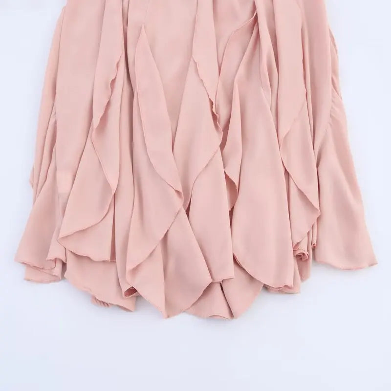 Mid-Length Women's Skirt 2025 Summer New Sle Decorative Layered Design Mid-Waist A-Line Skirt Faionable Ladies Skirt