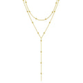 Gold Plated Lariat Necklace For Women'S Double Laryer Long Chain Drop Pendant Choker Necklaces Fashion Gifts