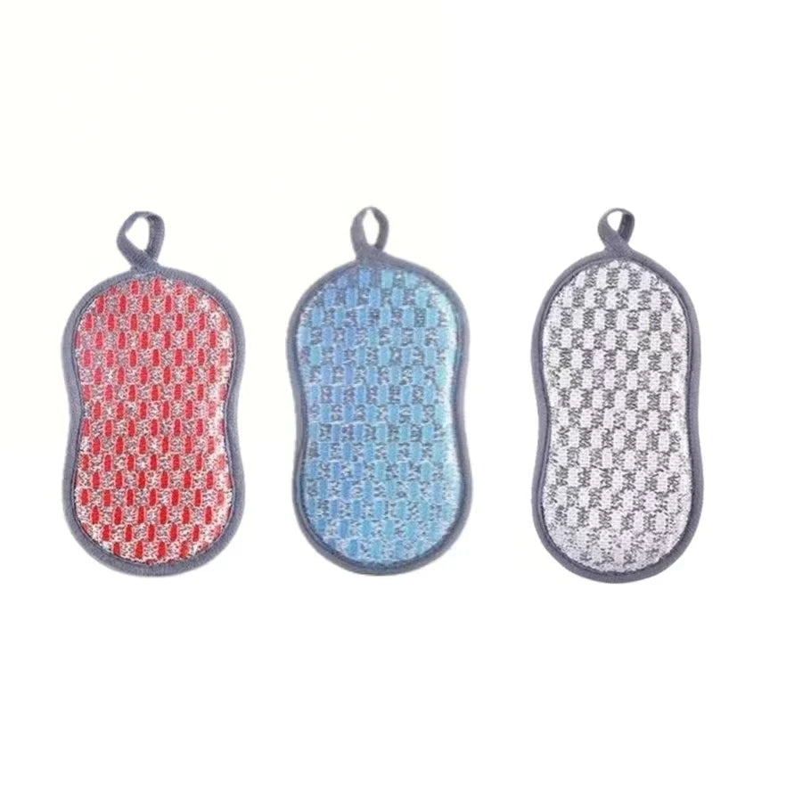 Esponja de limpieza de cocina, esponja de doble cara, estropajos para lavar platos, estropajo, paño de cocina, herramientas de limpieza de cocina