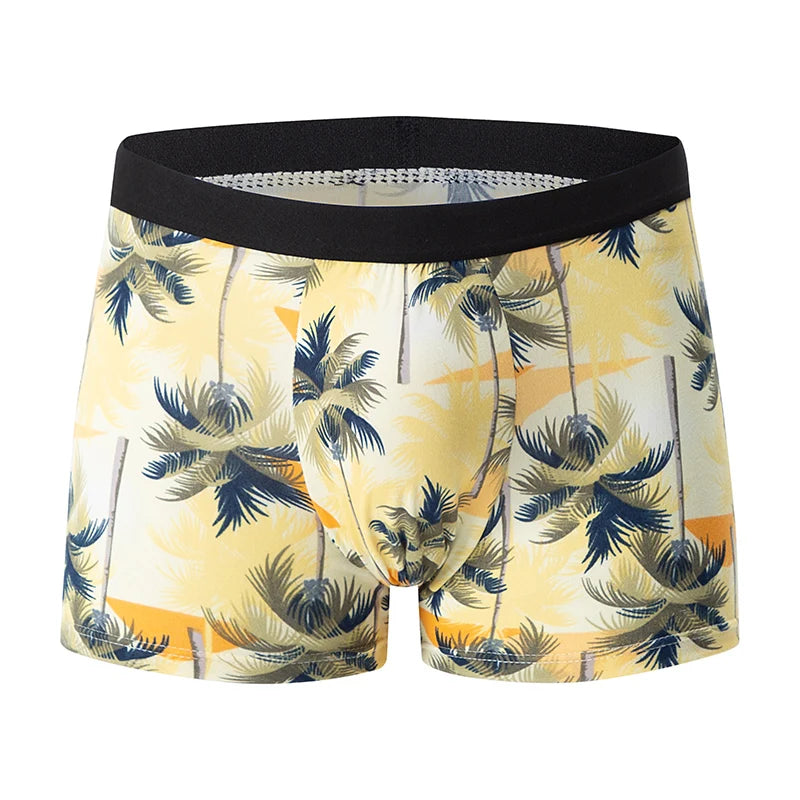 1/4/10 Pieces Men'S Random Fashion Print Sexy Boyshort Europe And The United States Size Comfortable Breathable Underwear Shorts