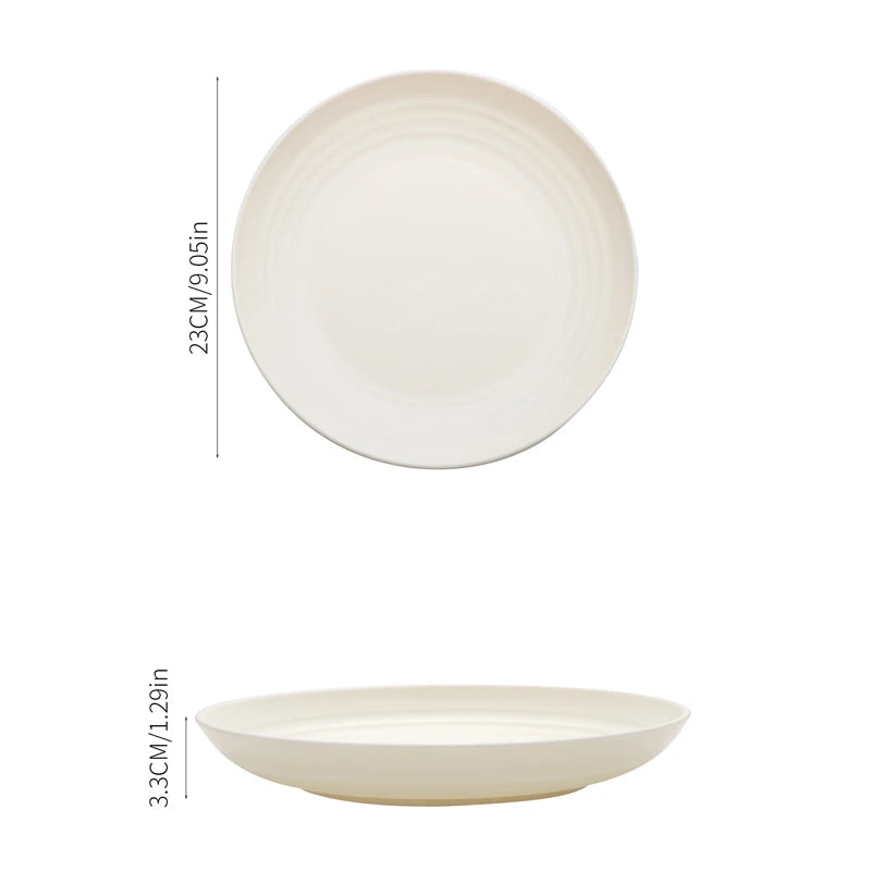 4/16pcs Plastic Plates (9 Inches in Diameter) Are Reusable and Suitable for Home Kitchens for Snacks, Desserts