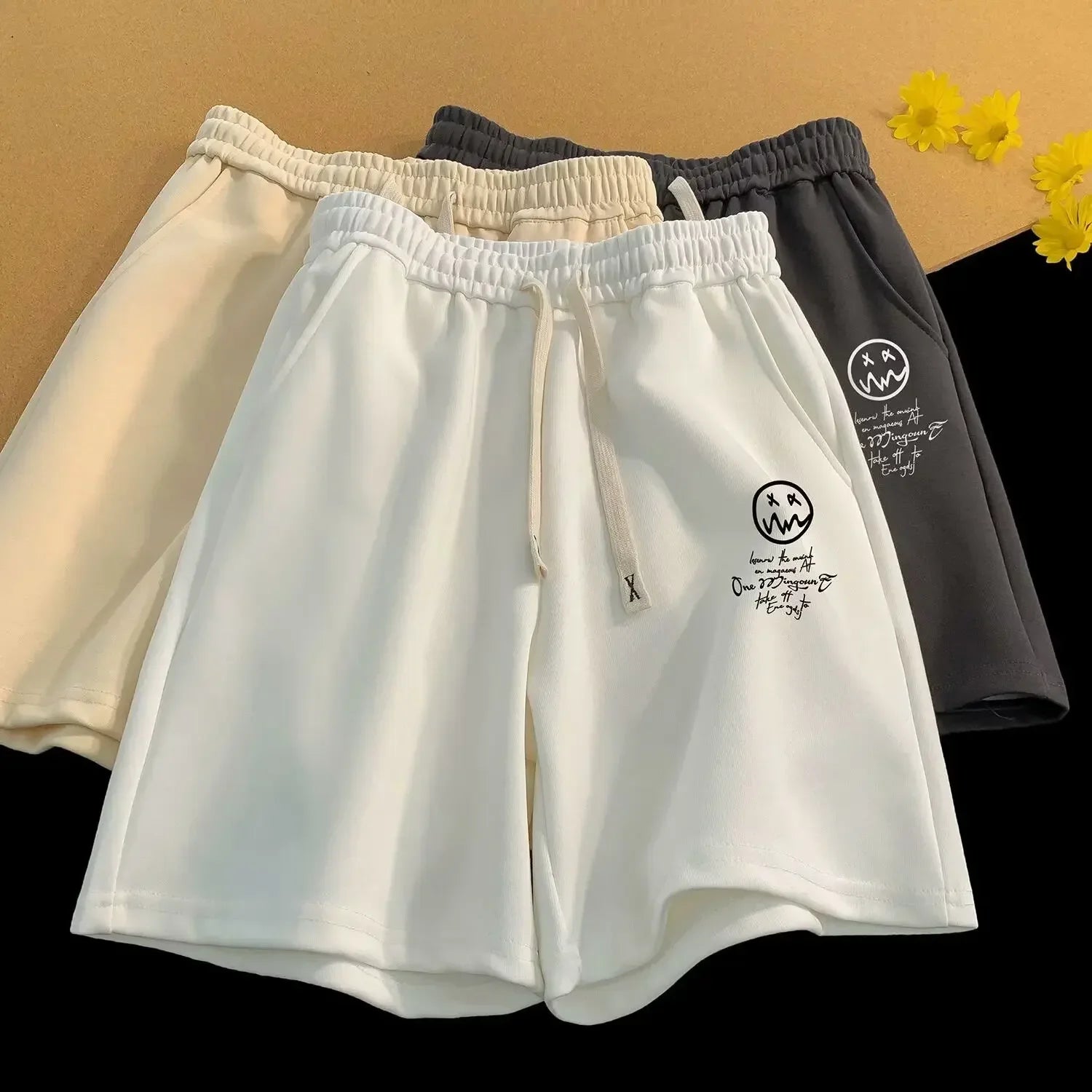 Men's Oversized Wide Leg Shorts – Casual Hip-Hop Print Loose Fit, Sizes M–8XL