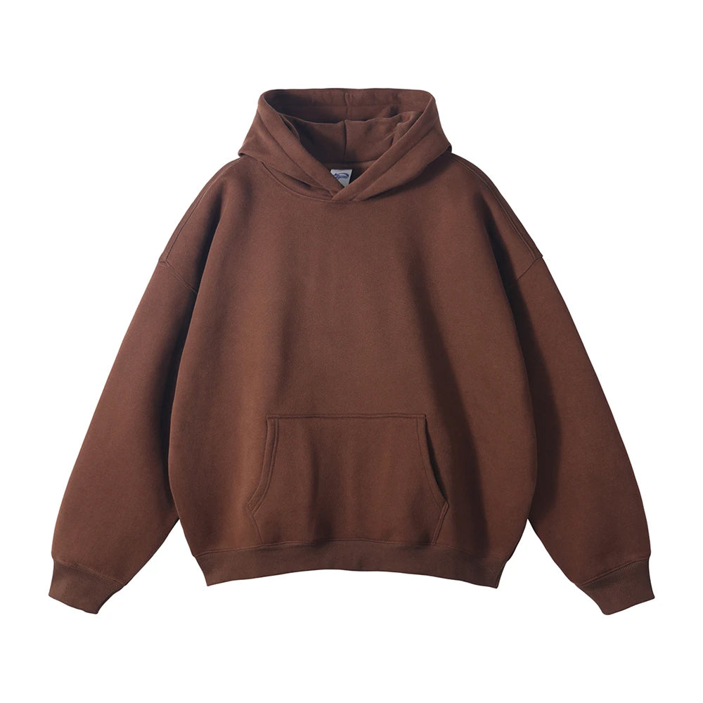 ZODF Men's Unisex Fleece Hoodie - 350gsm Oversized Winter Sweatshirt