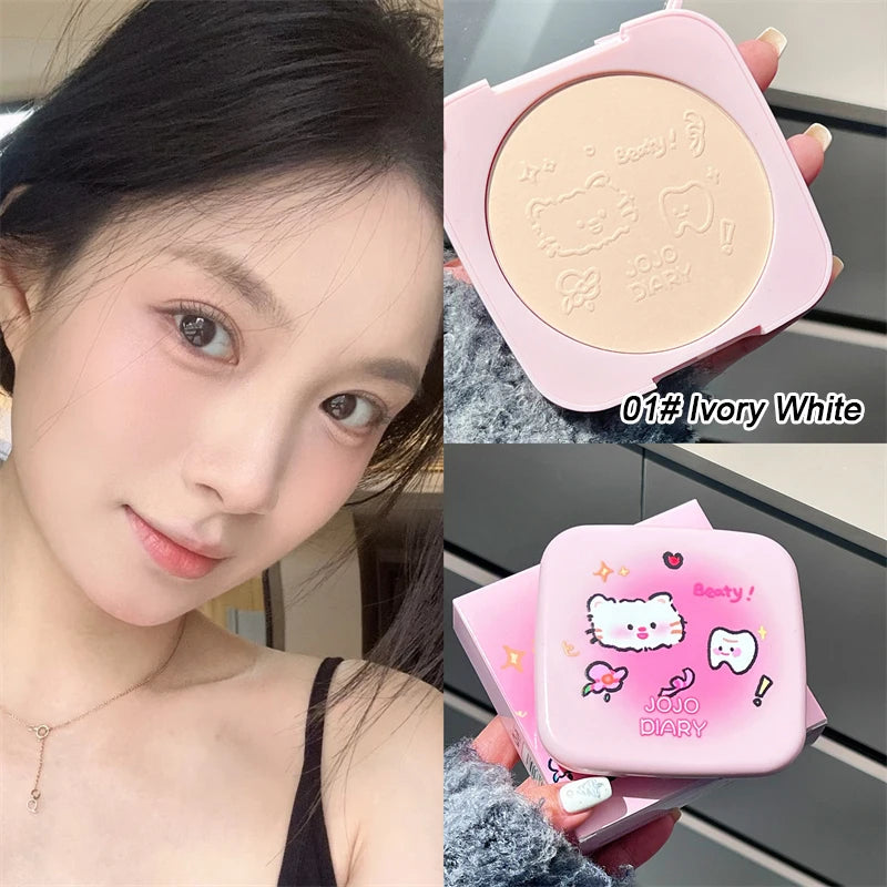 Large Capacity Matte Makeup Pressed Powder Waterproof Oil Control Concealer Full Coverage Brighten Skin Tone Setting Powder 20g