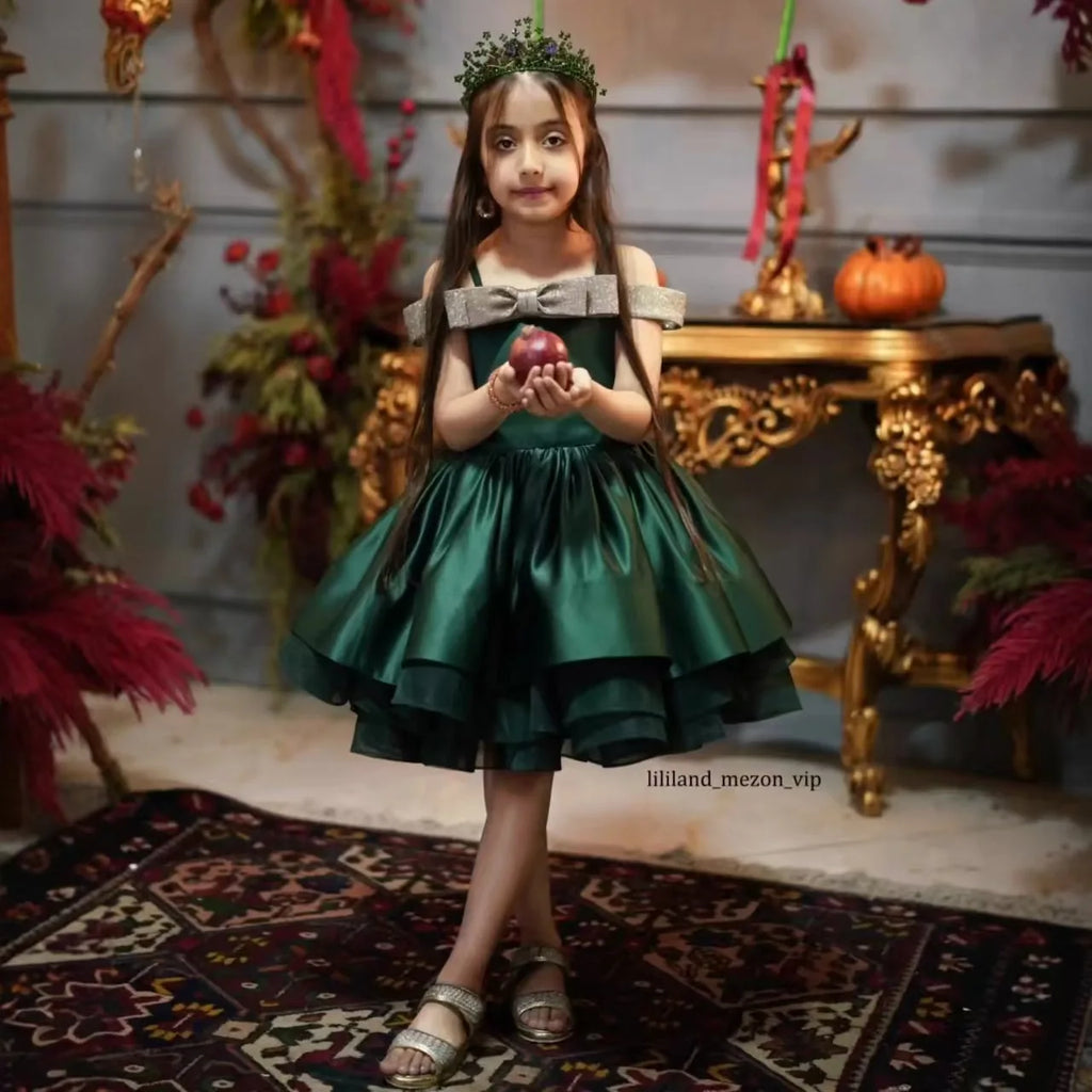 Dreamy Vow D168 Elegant Green Flower Girl Dress Princess Princess Kids Wedding Birthday Festival Party Pageant Formal Gown