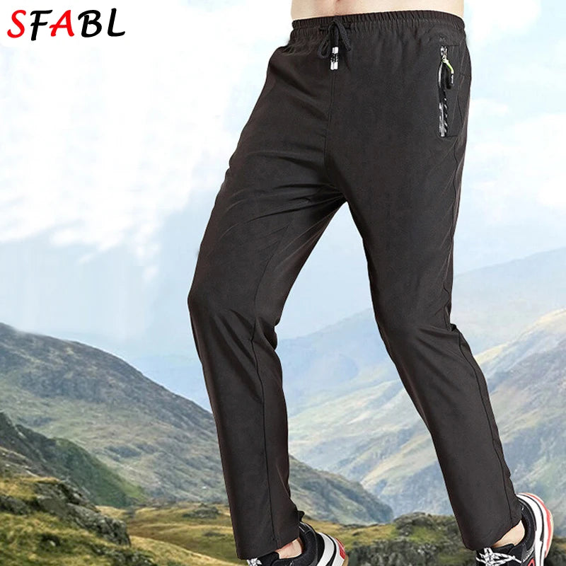 2 Pieces Lightweight Pants for Men's Summer Spring New Loose Elastic Trousers Quick Drying Outdoor Jogging Running Casual Pants