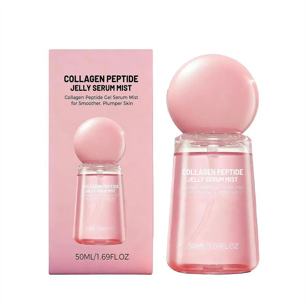 Collagen Peptide Jelly Serum Mist Plumping Smoothing Dry Skin Brighten Firming Deep Hydrating Spray Serum with Collagen Peptides