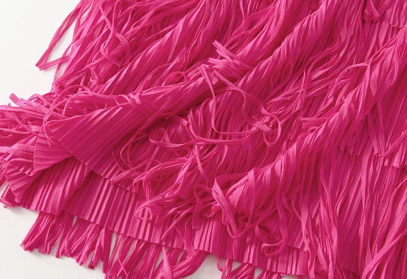 Luxury Multi Solid Colors Pleated Skirt for Women's Large Hem Folds A-line Skirts Female 2025 Loose Fashion Skirts Casual 0666