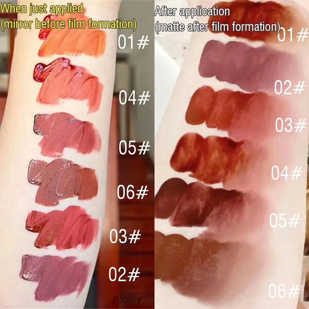 Mirror Water Lip Glaze To Matte Lipstick Makeup Waterproof Long Lasting Lip Gloss Rich Color Silky Not Fade Lips Mud Lip Tint