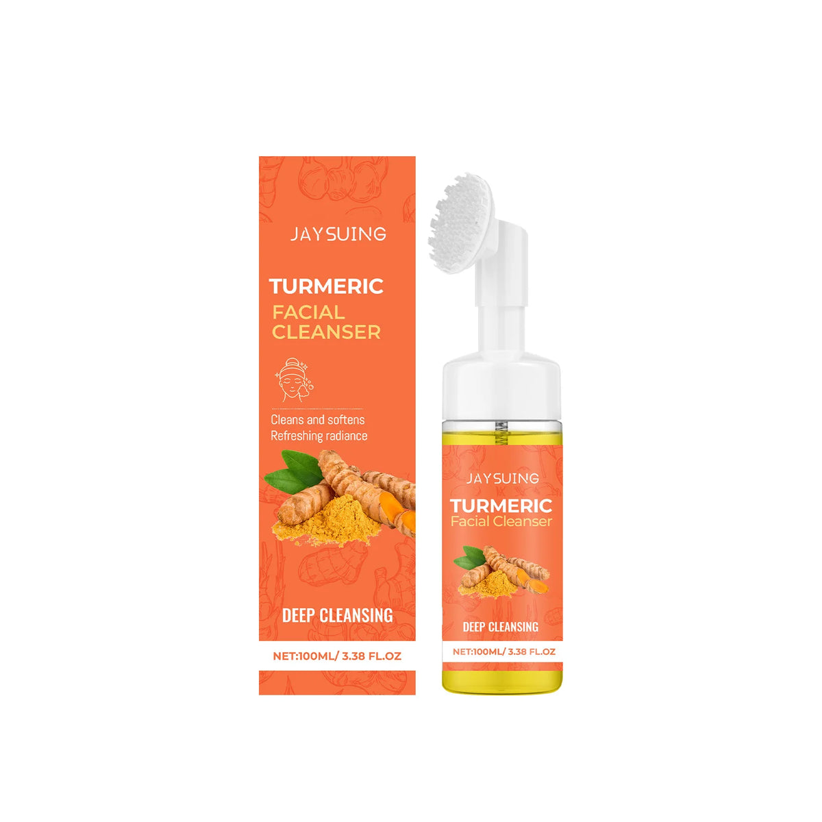 Jaysuing Turmeric Brighten Facial Cleanser Mousse - 100ml