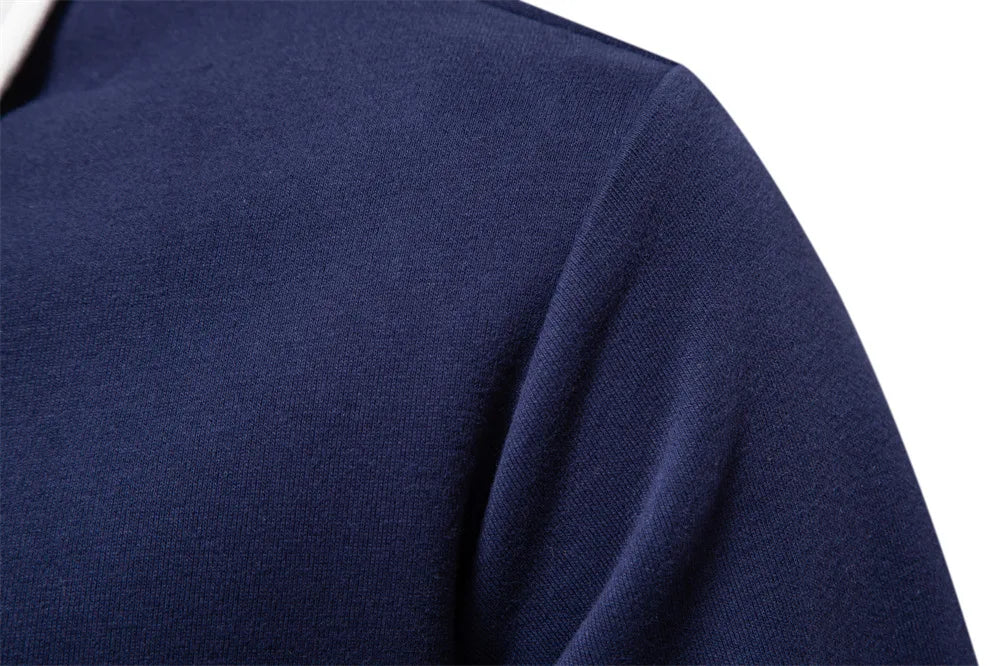 Men's Fleece Lined Hoodie Zip up Long Sleeve Stand Collar Versatile Winter Sweatshirt Business Casual Comfortable Polyester