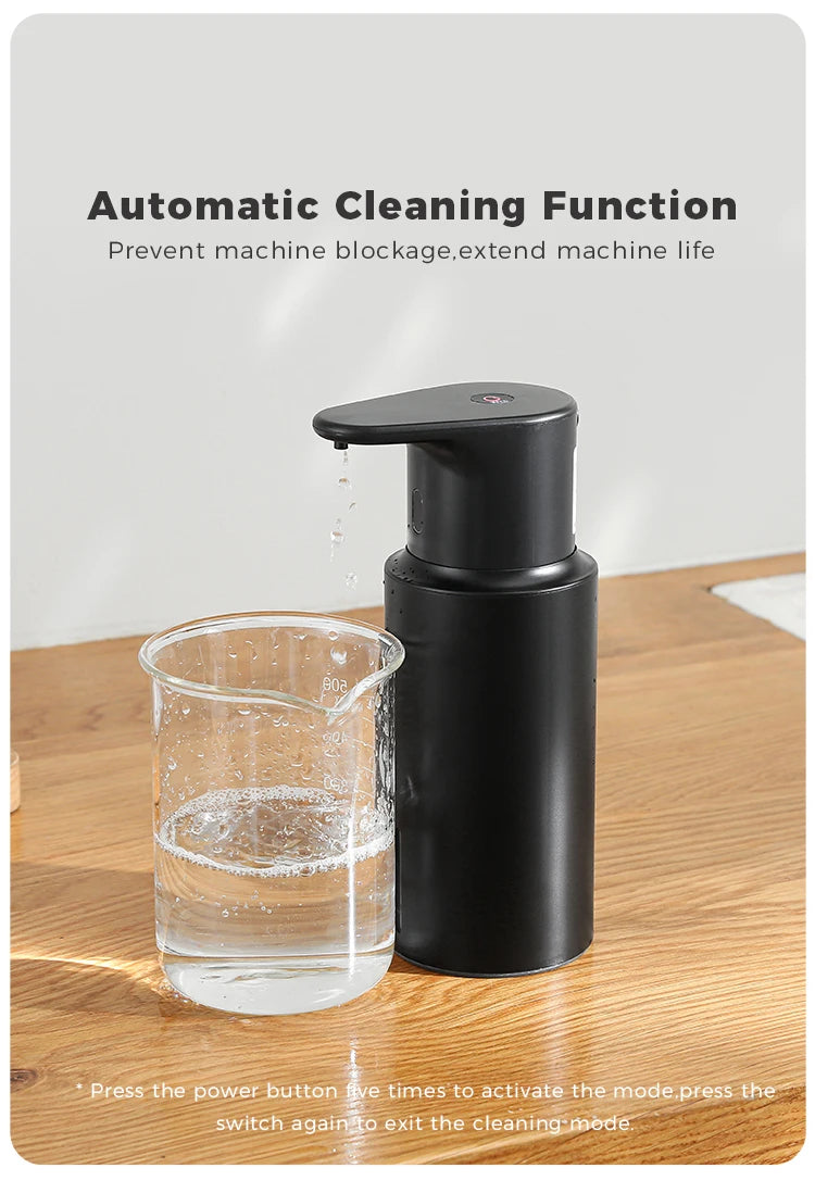 Dispensador de jabón de cocina de 480 ml con sensor automático, máquina de desinfectante de manos, dispensador de jabón eléctrico inteligente para gel de baño, acero inoxidable 304