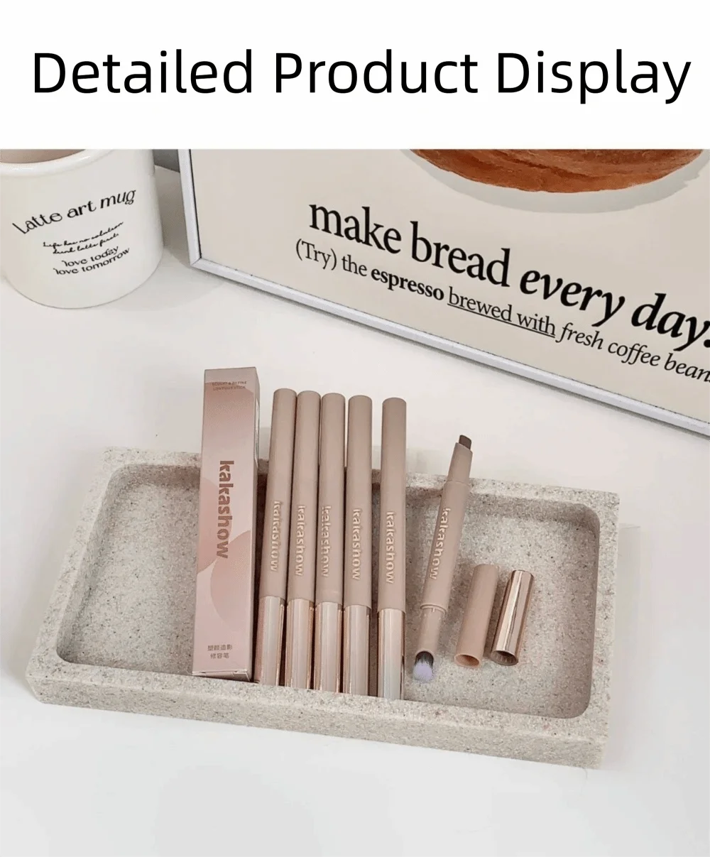 Long Lasting 3D Contouring Pen Waterproof Cream-Textured Facial Contour Stick 2in1 Design With Brush Nose Shadow Contour Pen