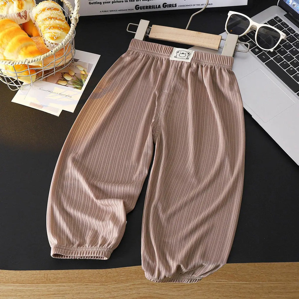 Summer New Kids Pants Anti-Mosquito Thin Breathable Trousers for Boys & Girls Korean Style Casual Beam Foot Child Pants