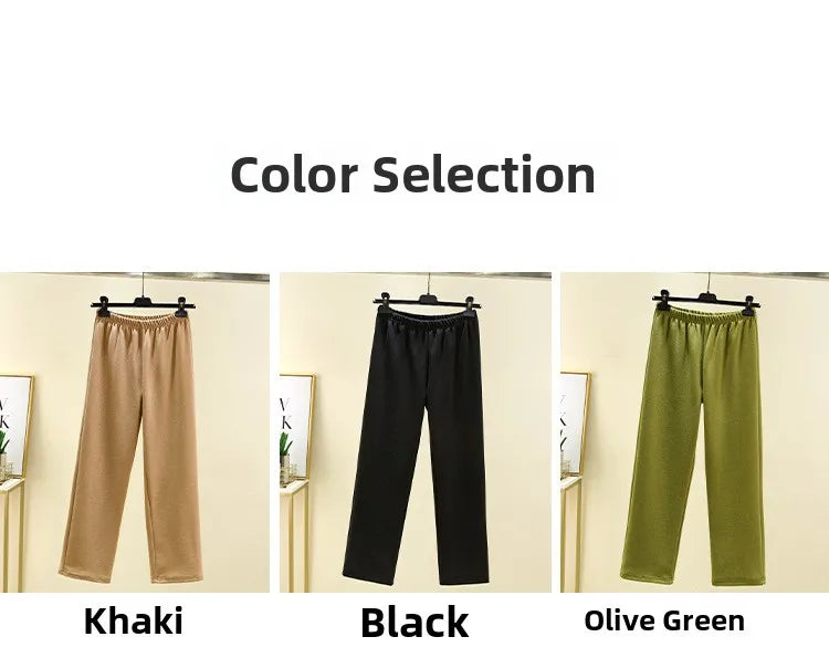Thickened Double-sided Fleece Straight-leg Pants Women's Winter Sleepwear Sweatpants Casual Comfortable Long Trousers