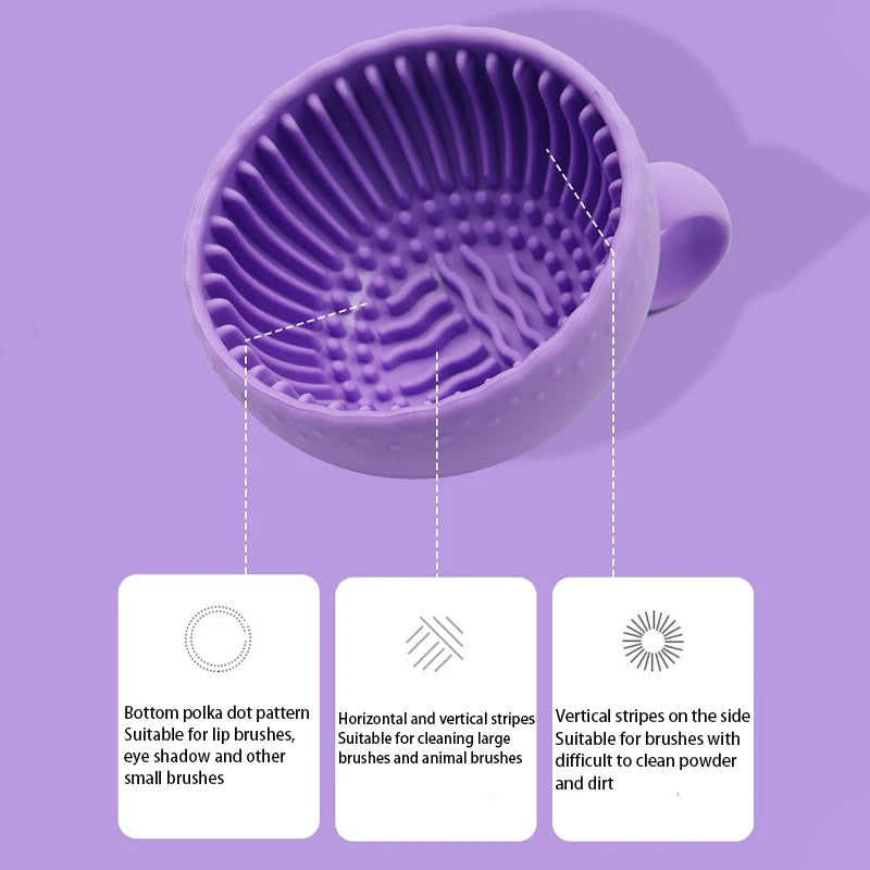 Silicone Makeup Brush Cleaning Bowl, Efficient, Portable, Reusable Makeup Brush, Beauty Egg Cleaning Tool