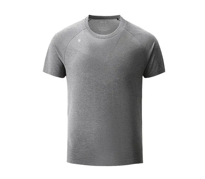 Leavo Johnson Men's Seamless Knitted Summer T-Shirt Quick Dry Mesh Sporty Short Sleeve round Neck Geometric Pattern Polyester