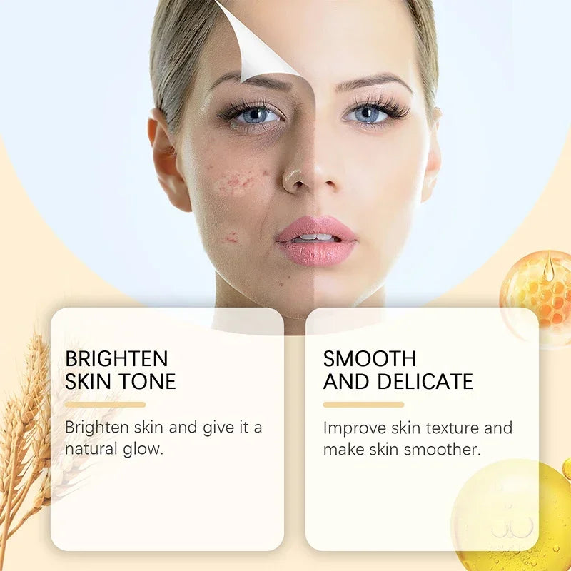 3pcs Rice Honey Facial Skincare Set Rice Extract Moisturizing Essence Facial Soothing Toner Honey Revitalizing Overnight Mask