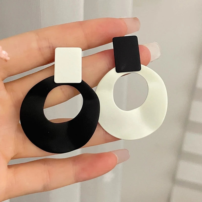 Pendientes Colgantes Para Mujer Flor Blanca Corazón Cristal Lazo Perla Largos Geométricos Joyería de Declaración
