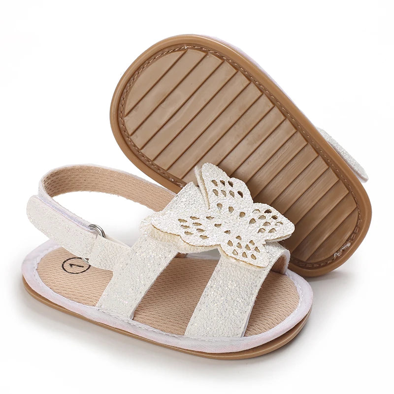 Infant Pre-walker Sandals,Girls Sweet Style Heart Bow Butterfly Decor Sandals,Soft Comfy Multi Color Summer Footwear 0-18 Months
