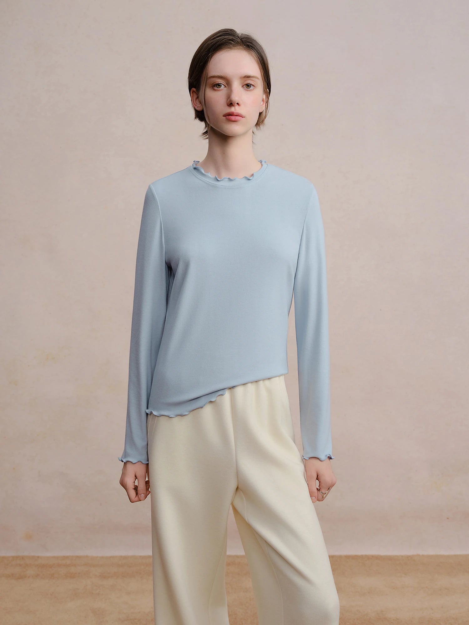 Dushu Self Heating Wool T Shirt For Women Warm Longline Pullover Soft Knit Thermal Top Curvy Fit