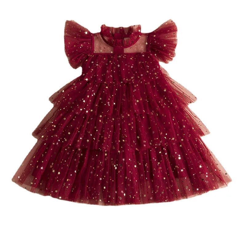 Foreign Trade New Style Girls' Fairy Dress European and American Cake Mesh Puffy Dress Children's Birthday Performance Costume