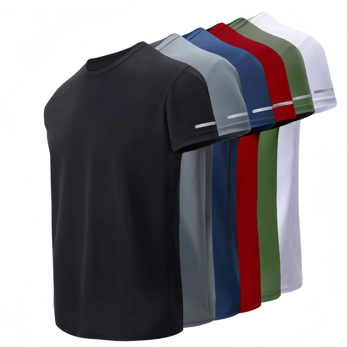 Men's Short Sleeve T-Shirt - Slim Fit Sporty Synthetic Fiber Blend