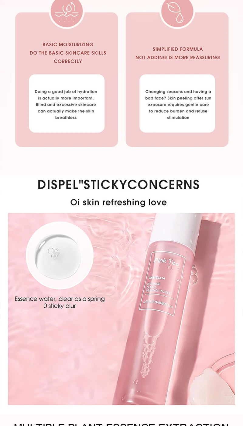 Camellia Clear Balancing Essence Lotion & Toner - Hydrating, Pore Minimizing, Makeup Water for Compress & Essence Infusion
