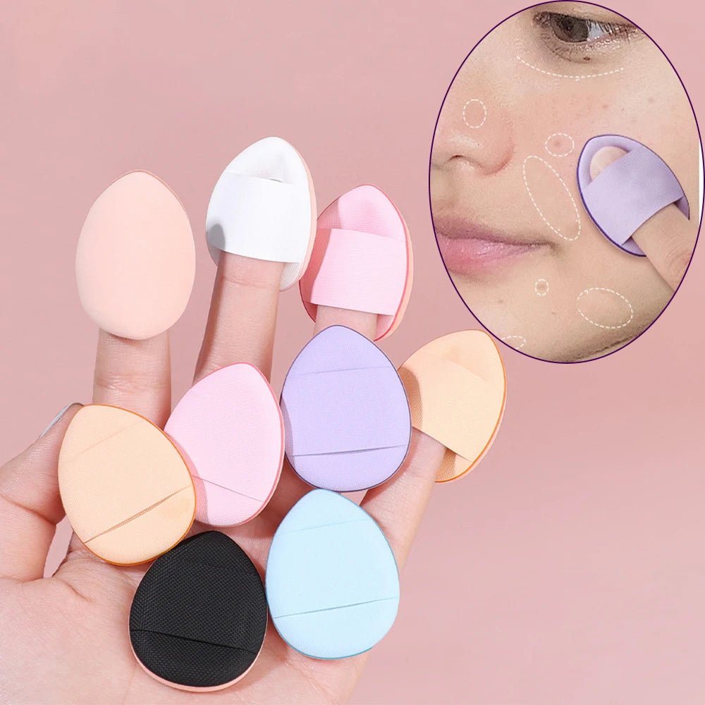 1/6/10Pcs Mini Finger Puff Foundation Small Air Cushion Powder Sponge Face Concealer BB Cream Cosmetic Applicator Makeup Tools