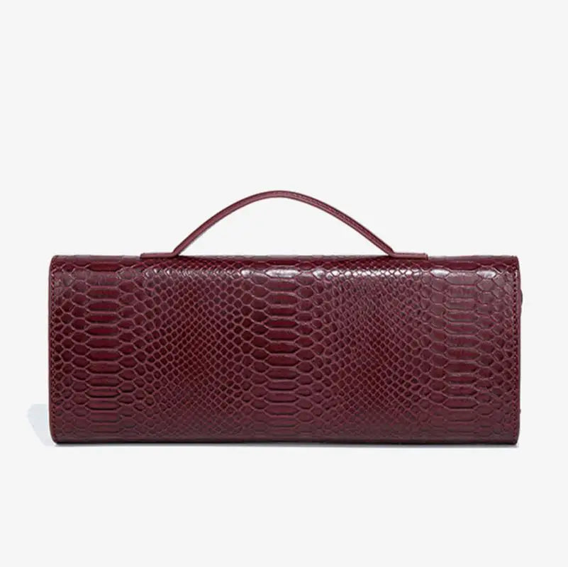 PU Leather Fashion Luxury Top-Handle Bag For Women Evening Handbag Long Purse Crocodile Pattern Crossbody Shoulder Bags