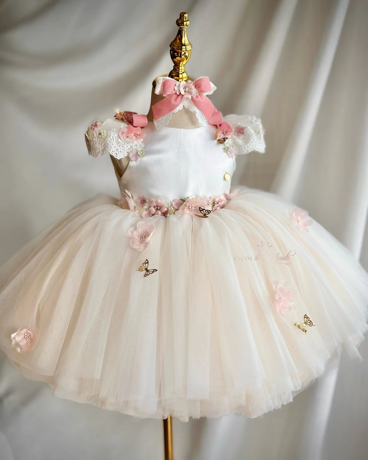 Lace Appliqued Flower Girls Dress First Communion Dresses Customized Birthday Pageant Gowns Princess Christmas Party Dress