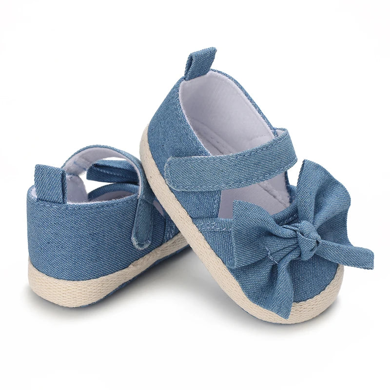 Blue 0-18M baby sandals for girls PU butterfly dew toe solid summer outdoor soft sole non slip rubber baby shoes for learning to