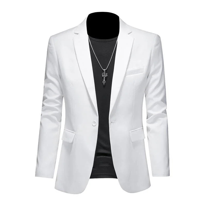 Boutique Fashion Mens Blazer Solid Color Premium High End Suit Jacket For Men Groom Wedding