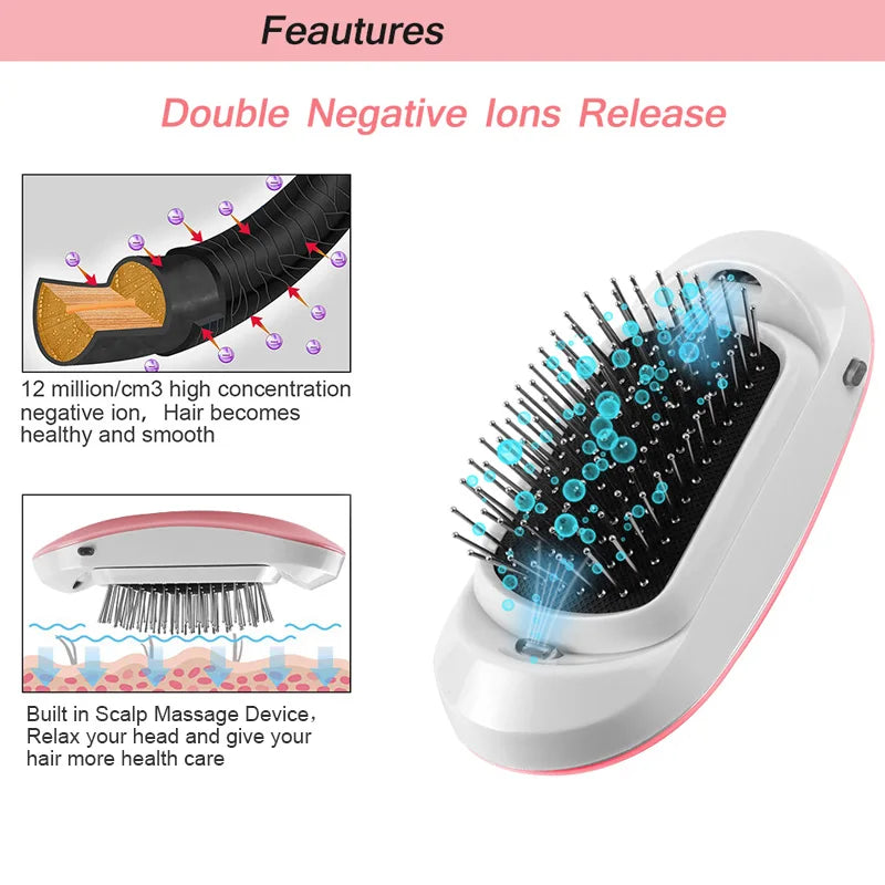 New Trend Portable Head Massager Brush Negative Ions Detangling Comb For Adults Kids Hair Detangler Brush For Wet Dry Hairbrush