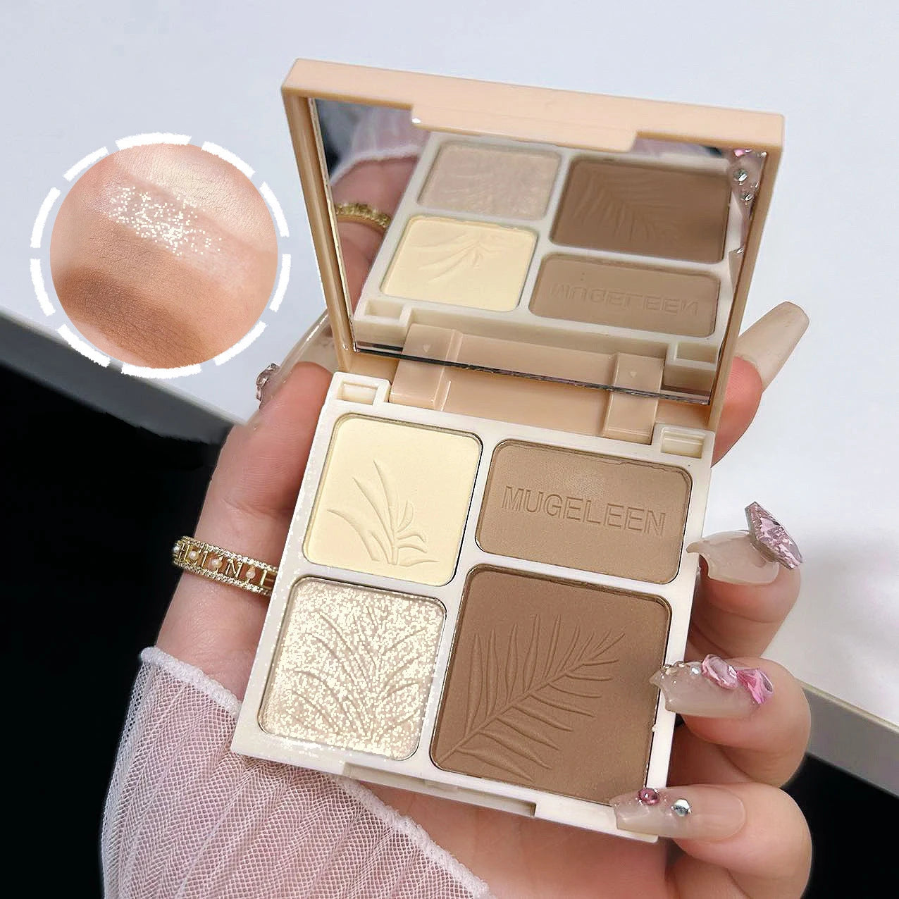 4 Colors Highlighter Contour 3D Facial Bronzer Cosmetic Brightening Beige Matte Highlights Palette Nose Shadow Powder Makeup